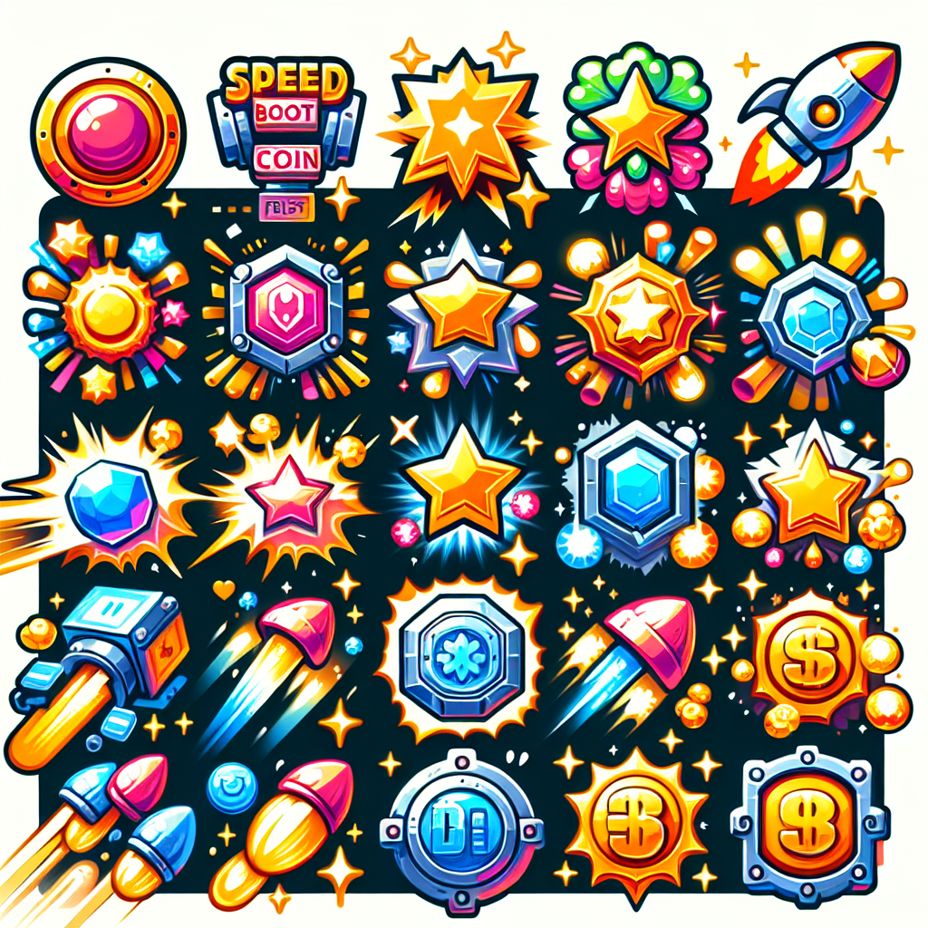 Power-ups showcasing various abilities in the game